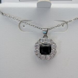 Sophisticated Black and Silver Pendant Necklace
